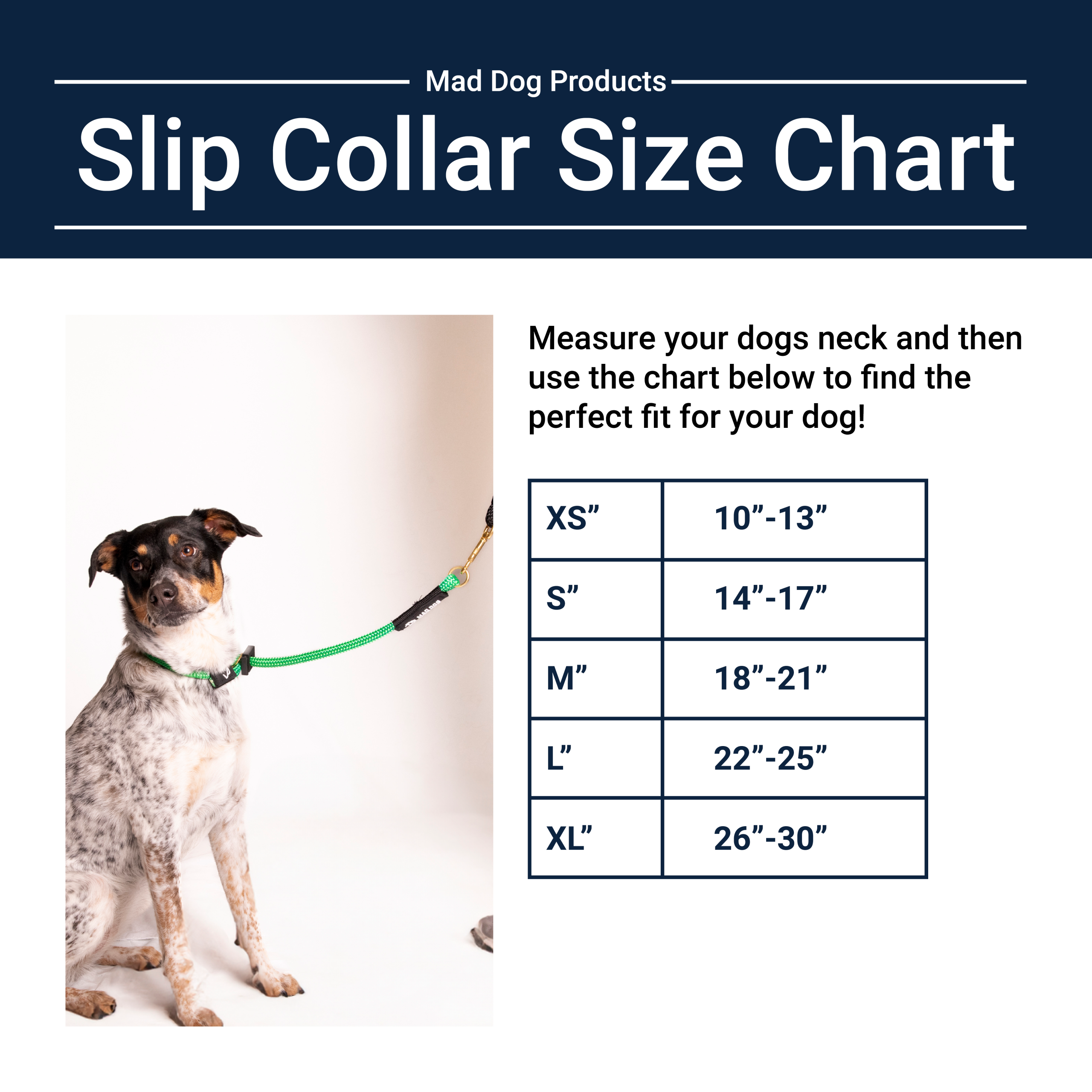 Slip Collar Size Chart